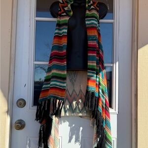 Double D Ranch Multicolor Striped Poncho